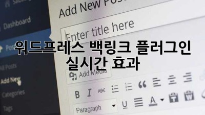 워드프레스 백링크 플러그인 실시간 효과 ✨