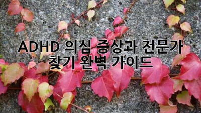 ADHD 의심 증상과 전문가 찾기 완벽 가이드